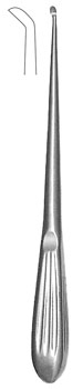Brun Curette 9" hollow handle angled oval #1