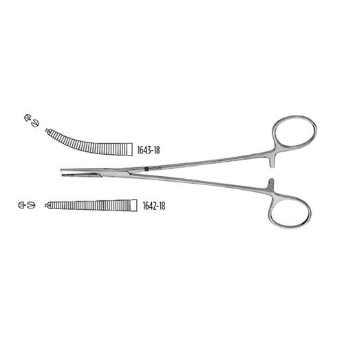 ADSON ARTERY FORCEPS, DELICATE PATTERN, 1X2 TEETH, 7 1/8" (18.0 CM), CURVED
