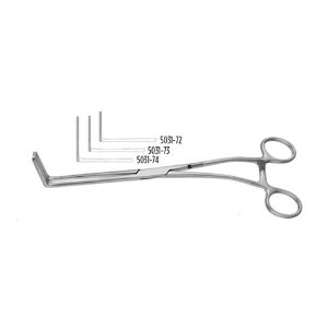 GLASSMAN STOMACH RESECTION CLAMPS, RIGHT ANG JAWS W/ ATRAU SERR, 9 1/2" (24.0 CM), JAW LENGTH 1"