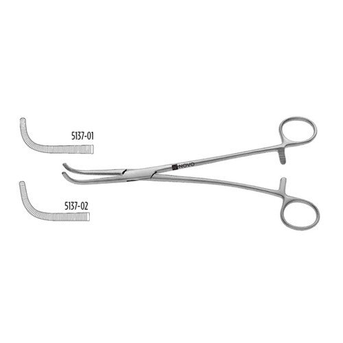 GREY CYSTIC DUCT FORCEPS, SERRATED JAWS, 9" (23.0 CM), #1, SHORT CURVE