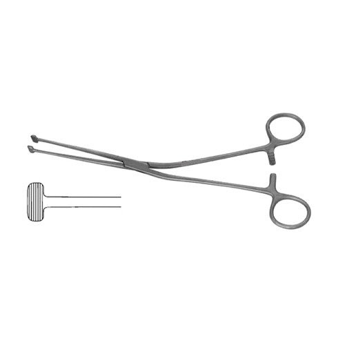 MILLIN CAPSULE GRASPING FORCEPS, T-SHAPED, ANGLED TO SIDE, 9" (23.0 CM)