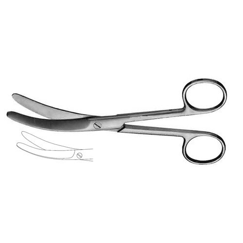 BUSCH UMBILICAL SCISSORS, CURVED TO SIDE, 6 1/4" (16.0 CM)