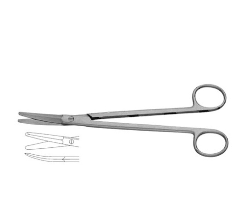 POTTS-SMITH DISSECTING SCISSORS, CURVED BLADES, ROUNDED TIPS, SABER BACK BLADES, 7" (17.5 CM)