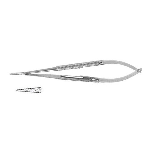 JACOBSON MICRO NEEDLE HOLDER, (USE W/ 5-0, 6-0 SUTURE), CURVED W/ OUT LOCK, 8 1/4" (21.0 CM)