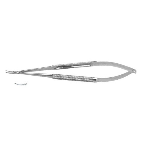 MICRO NEEDLE HOLDER, ROUND HANDLE, (USE W/ 7-0, 8-0 SUTURE), 7" (17.5 CM), CURVED W/ LOCK