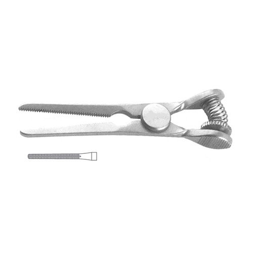 COOLEY BULLDOG CLAMP, SPRING ACTION, ADJUSTABLE TENSION, STRAIGHT, JAWS 2.0 CM, 2" (5.0 CM)