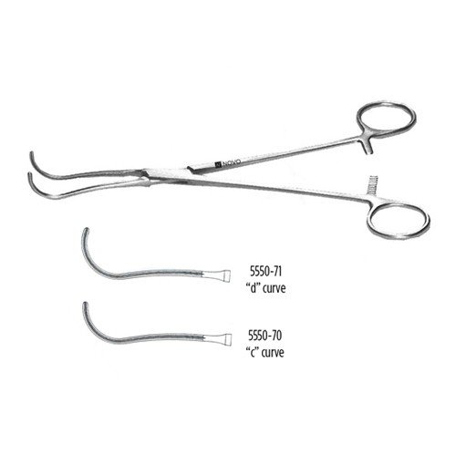 DEBAKEY THORACIC DISSECTING FORCEPS, NARROW DOUBLE CURVED JAWS, "C" CURVE, 7 1/2" (19.0 CM)