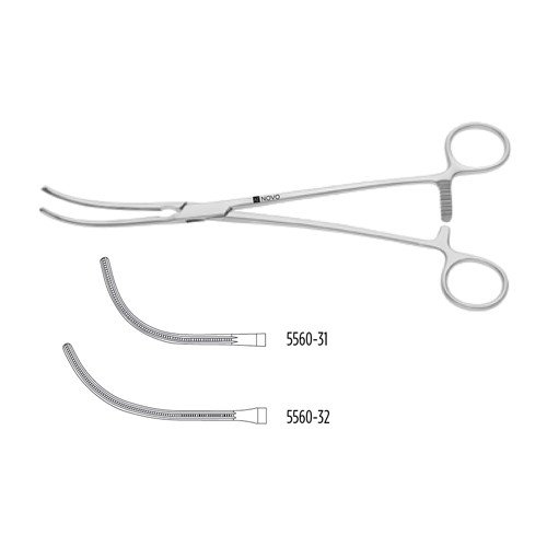 DEBAKEY ACUTELY CURVED CLAMP, SMALL JAW, 9 5/8" (23.7 CM)