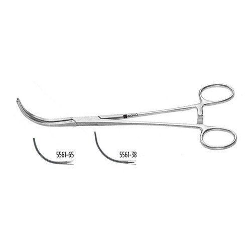 COOLEY OCCLUSION CLAMP, CURVED SHANKS & JAWS, JAWS 3.6 CM LONG, 8 1/4" (21.0 CM)