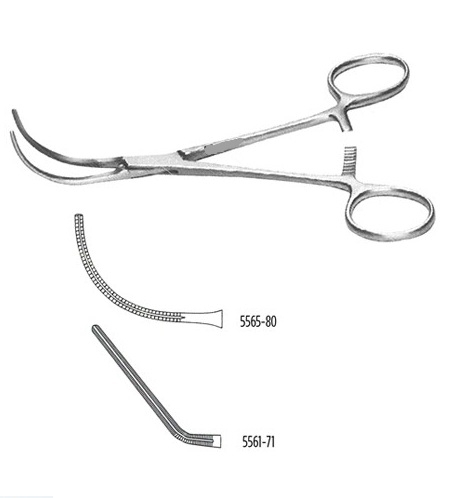 COOLEY PERIPHERAL VASCULAR CLAMP, CURVED SHANKS, JAWS ANG 55 DEG, JAWS 3.5 CM, 6 1/2" (16.5 CM)