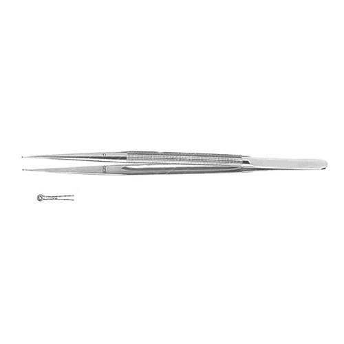 MICRO RING TIP FORCEPS, 1.0 MM TIPS W/ TC DUST, ROUND LIGHT HANDLE, W/ OUT PLATFORM, 7 ½"