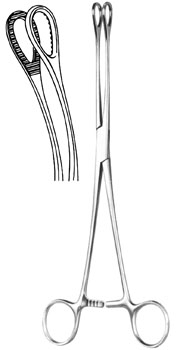Foerster Forceps 9 1/2" curved serrated