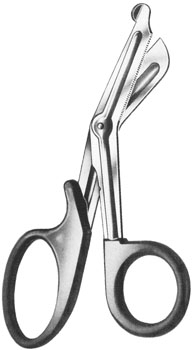 Utility Scissors 5 1/2" black plastic handle serrated blade