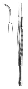 Gerald Dressing Forceps 7" curved serrated