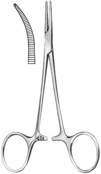 Mosquito Forceps 5" curved serrated 1x2 delicate