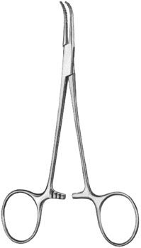Mixter Baby Forceps 5" curved part serrated