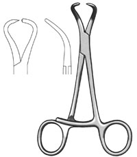 Bone Reduction Fcps 6 3/4" curved stepped pointed