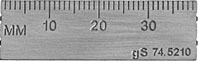 Ruler 40mm inch/mm graduations