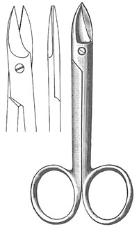 Wire Cutting Scissors 4" straight serrated (crown)